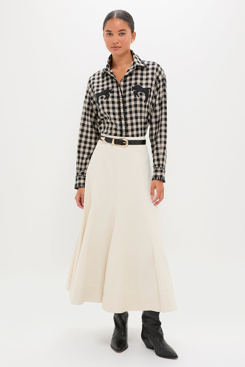 Black Plaid Boyfriend Shirt