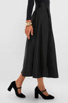 Black Dupioni Kendall Skirt