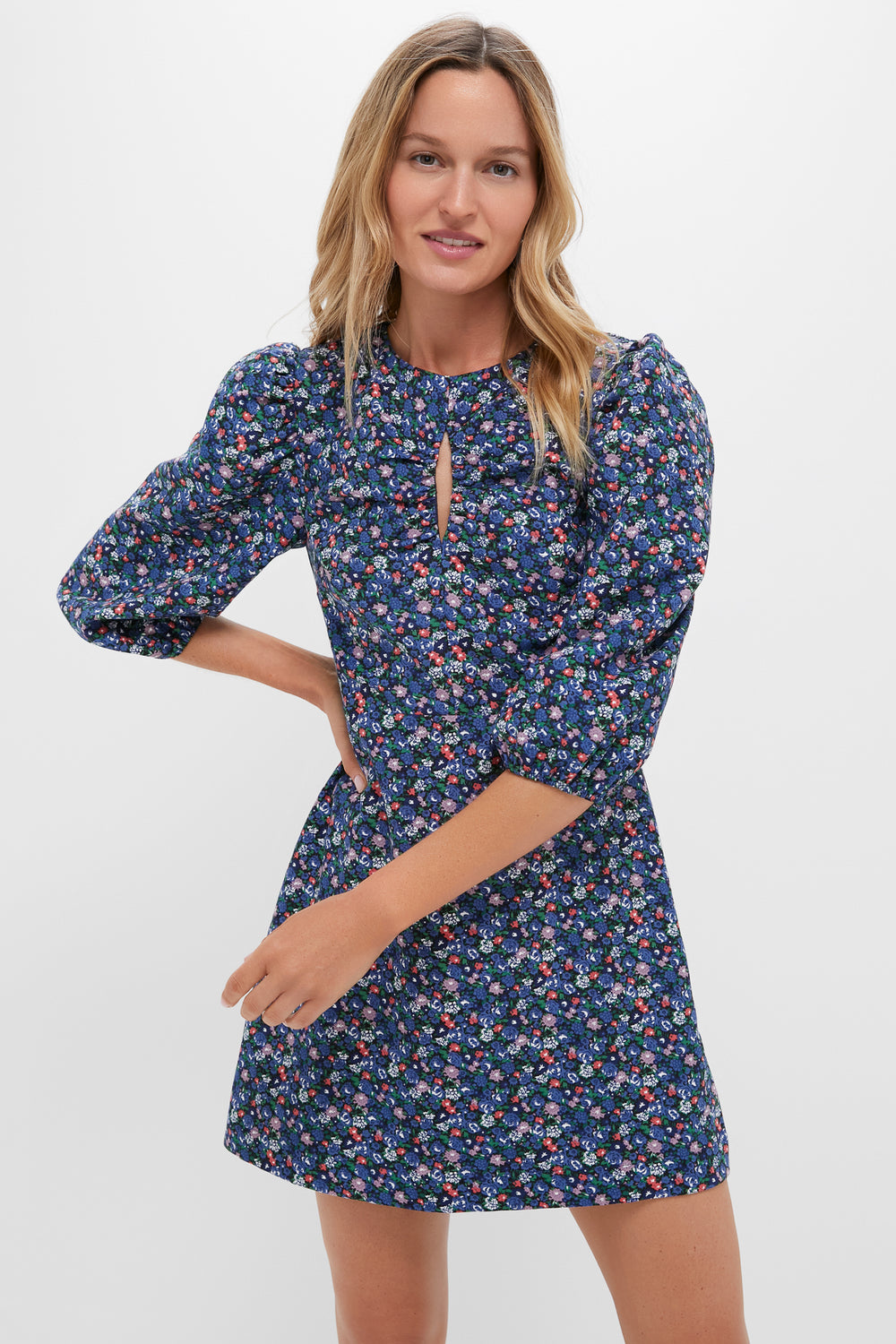 Hyacinth House Black & Navy Corduroy Floral Keyhole Moore Mini Dress Black & Navy Corduroy Floral / XS Hyacinth House Black & Navy Corduroy Floral Keyhole Moore Mini Dress Black & Navy Corduroy Floral / XS