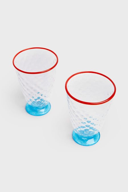 Blue Quilted Glasses Set of 2