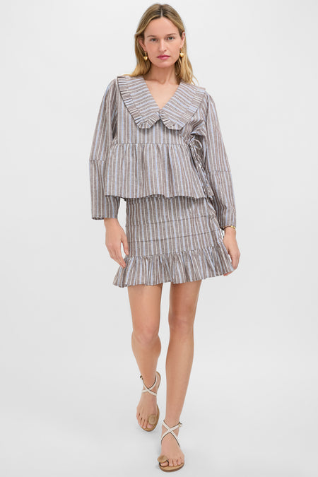 Dove Stripe Linen Bethany Blouse