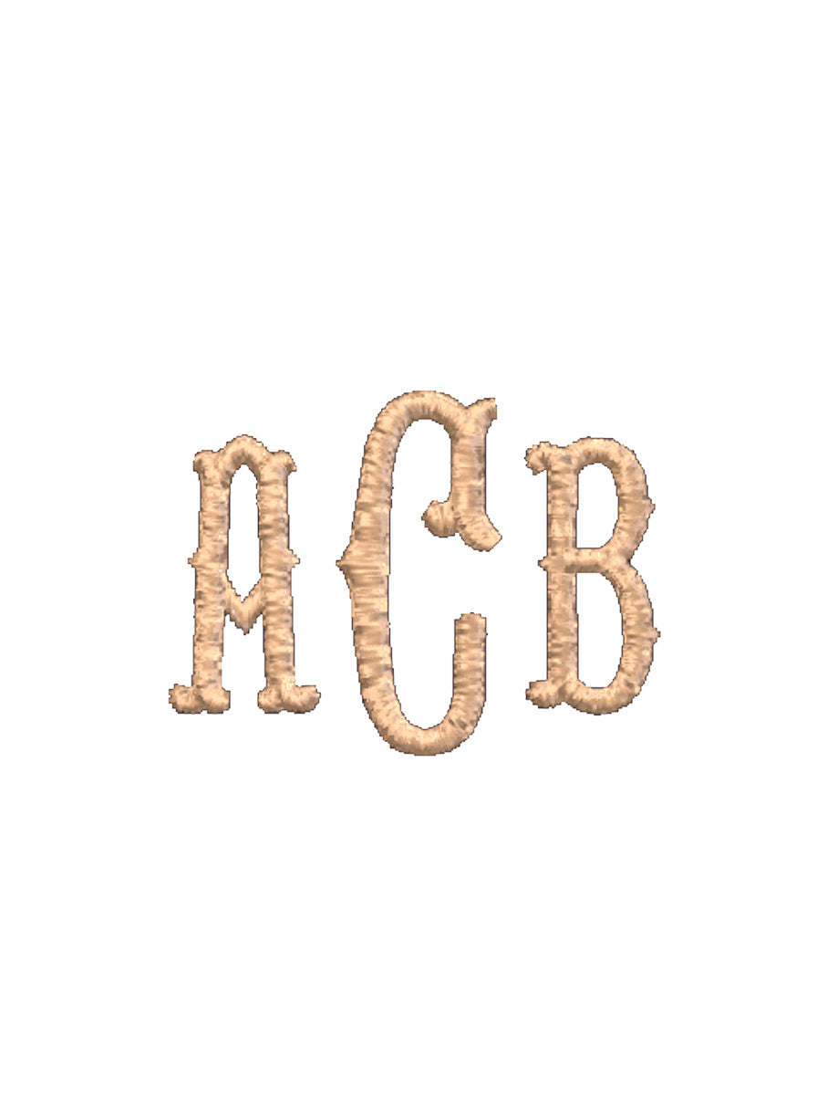 Small A (first initial), large C (last initial), small b (middle initial) in monogram format. 