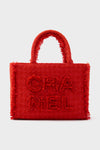 CHANEL Red Zipped Shopper Tote