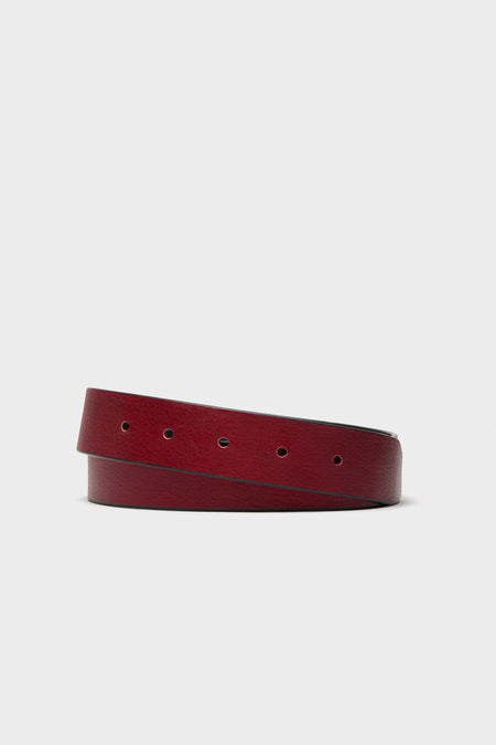 Lipstick Red and Mascara Reversible Leather Belt
