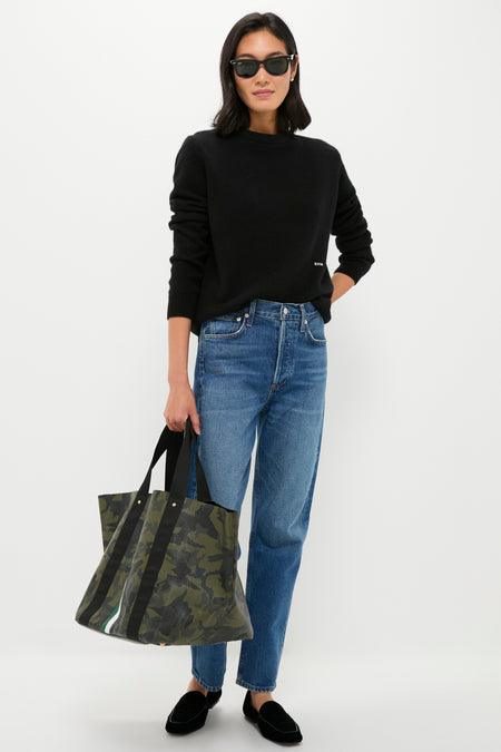 Black Cashmere Boyfriend Bodie Crewneck