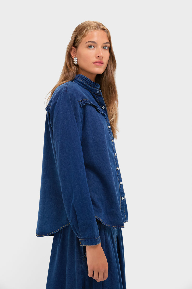 Denim Blue Pierce Button Down