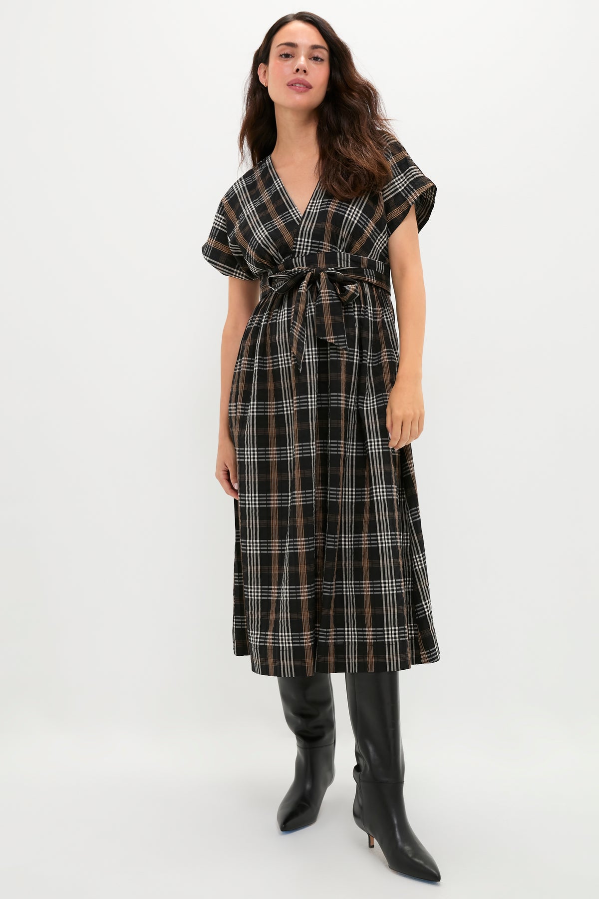 HATCH Collection The Autumn Plaid Carolina Dress - Black Multi Plaid HATCH Collection The Autumn Plaid Carolina Dress - Black Multi Plaid