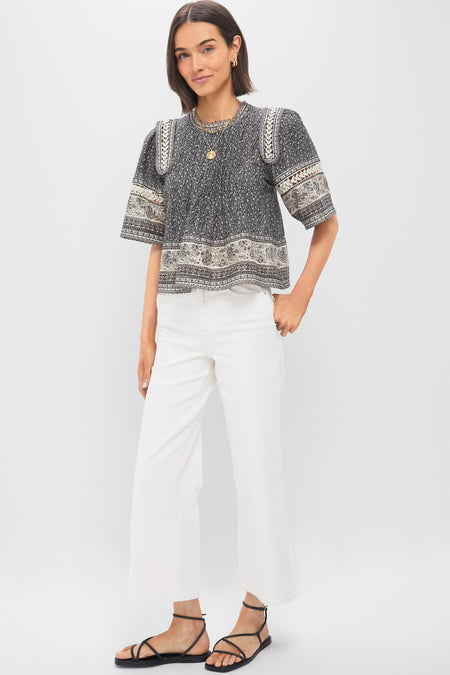 Multi Palma Print Short Sleeve Top