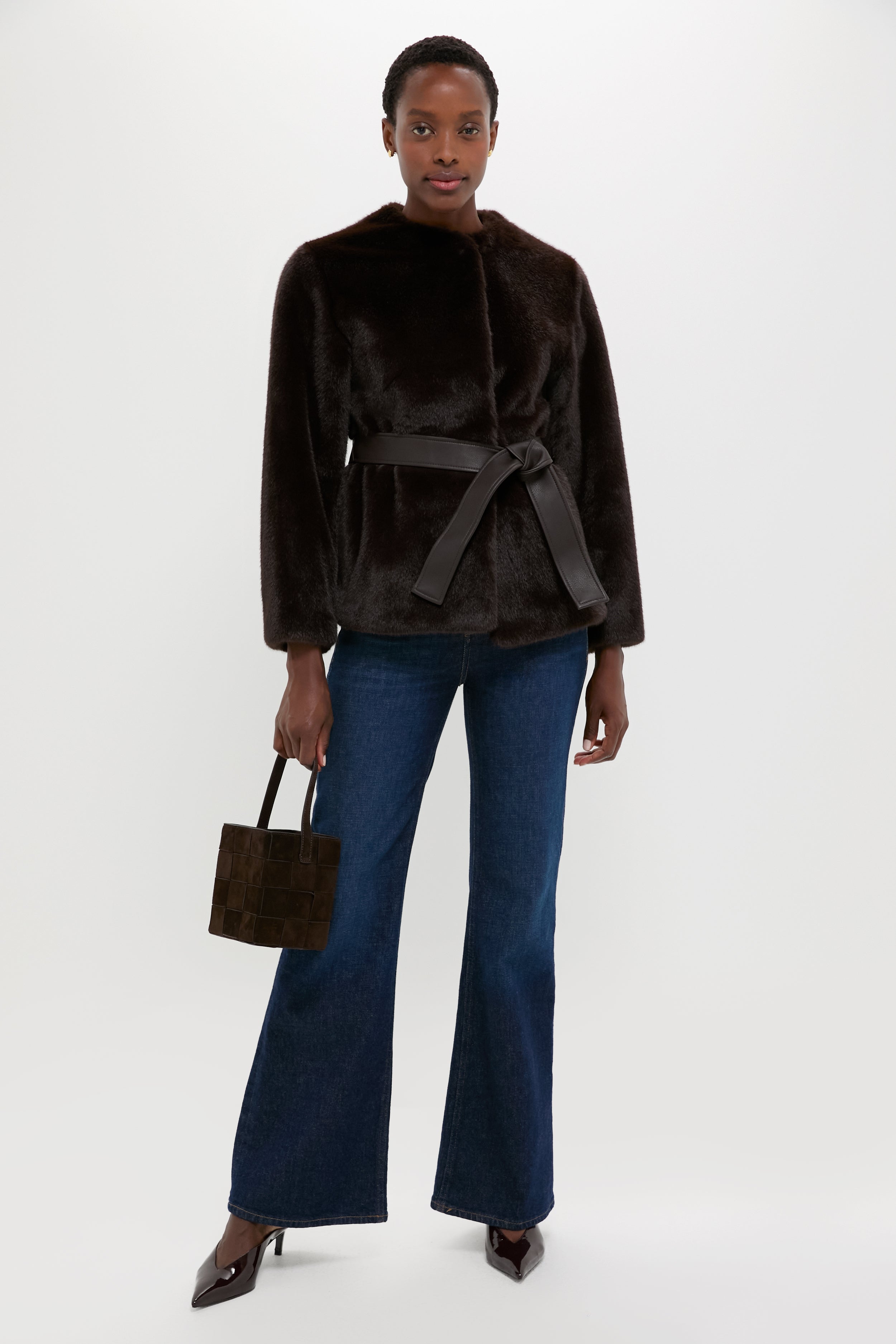 Brun Fabu Fur Wrap Coat