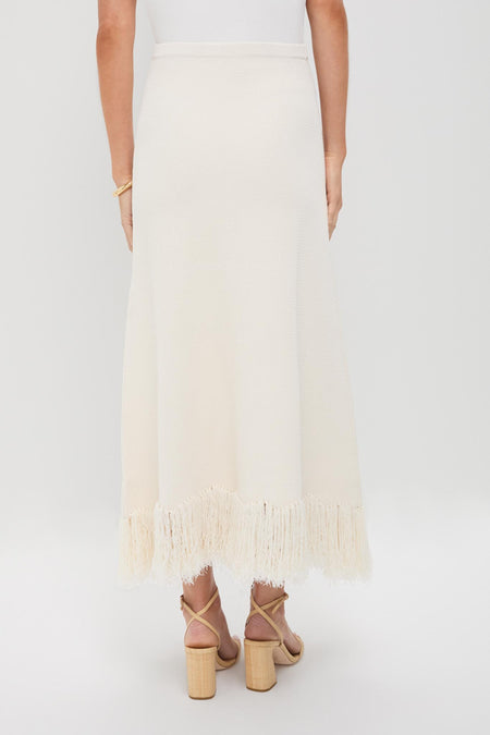 Parchment Clarissa Fringe Knit Skirt