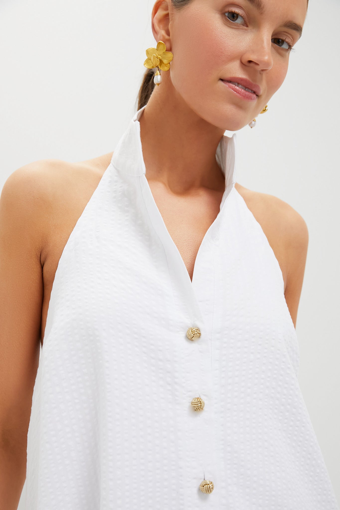 White Seersucker Jagger Dress