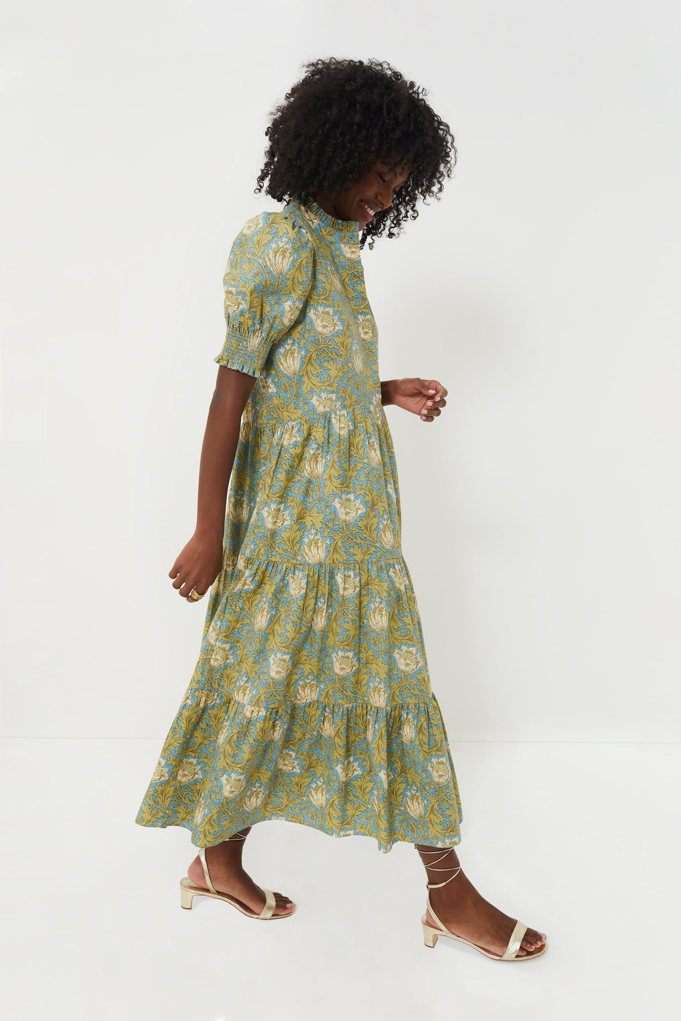 Blue and Green Leafy Floral Bennett Maxi Dress | Hyacinth House Blue and Green Leafy Floral Bennett Maxi Dress | Hyacinth House