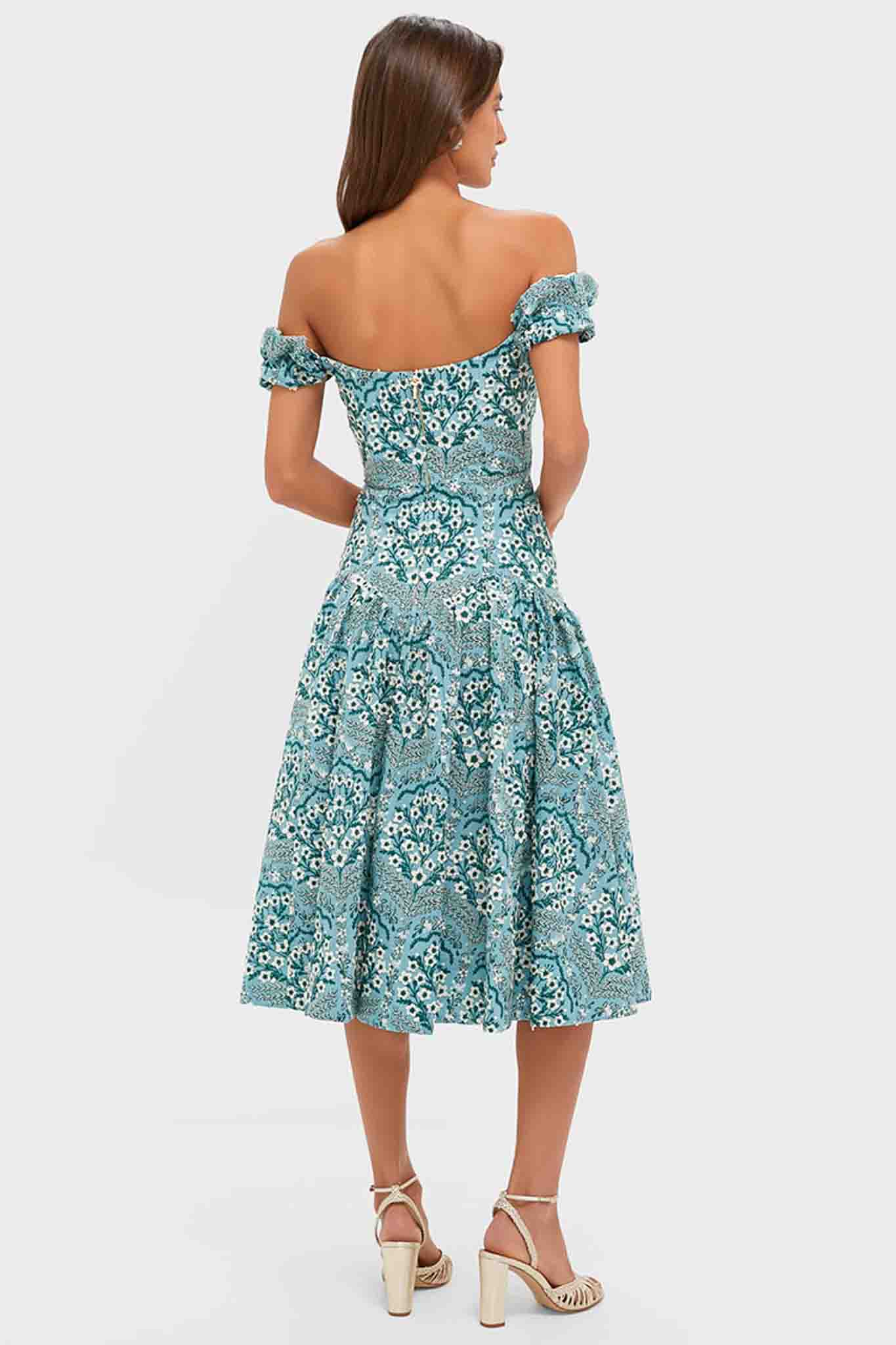 Ceiba Siembra Embroidered Linen Midi Dress