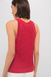 Red Jhayna Knit Crochet Halter Top