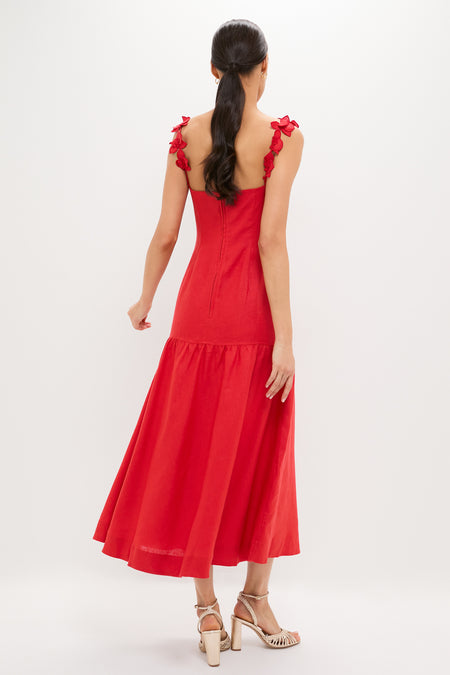 Red Ser Arte Embellished Maxi Dress