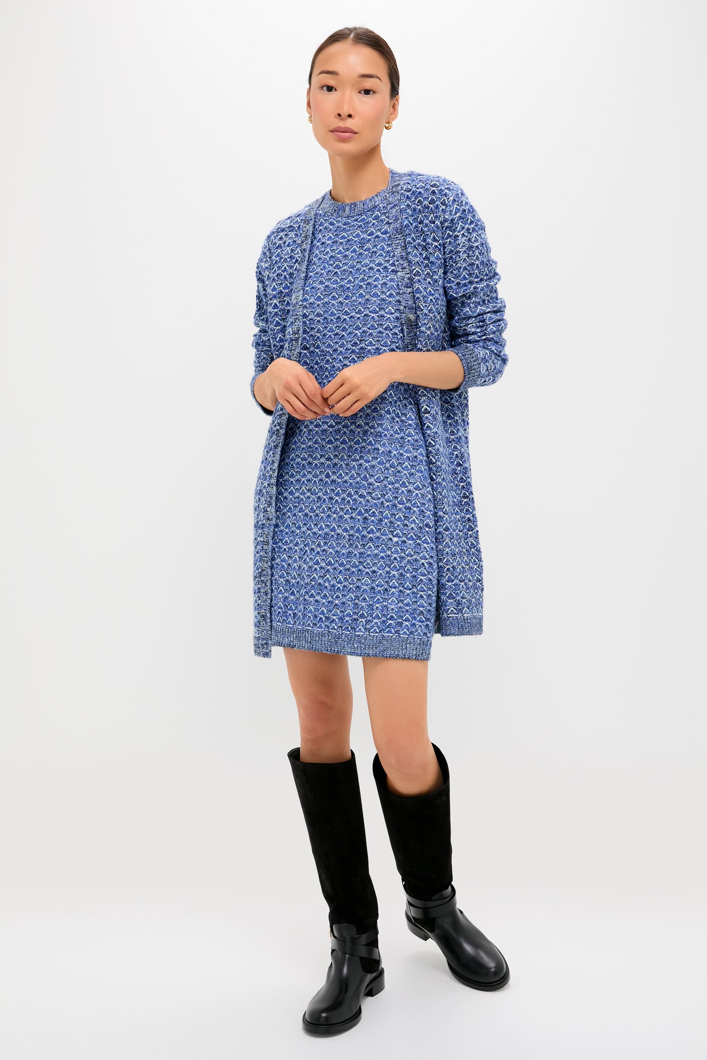Tuckernuck Blue Knit Marie Dress Blue Combo / M