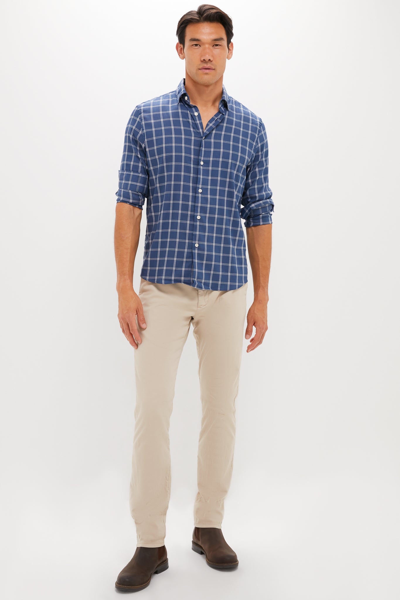 Midnight Cloud Plaid Movement Monterrey Shirt