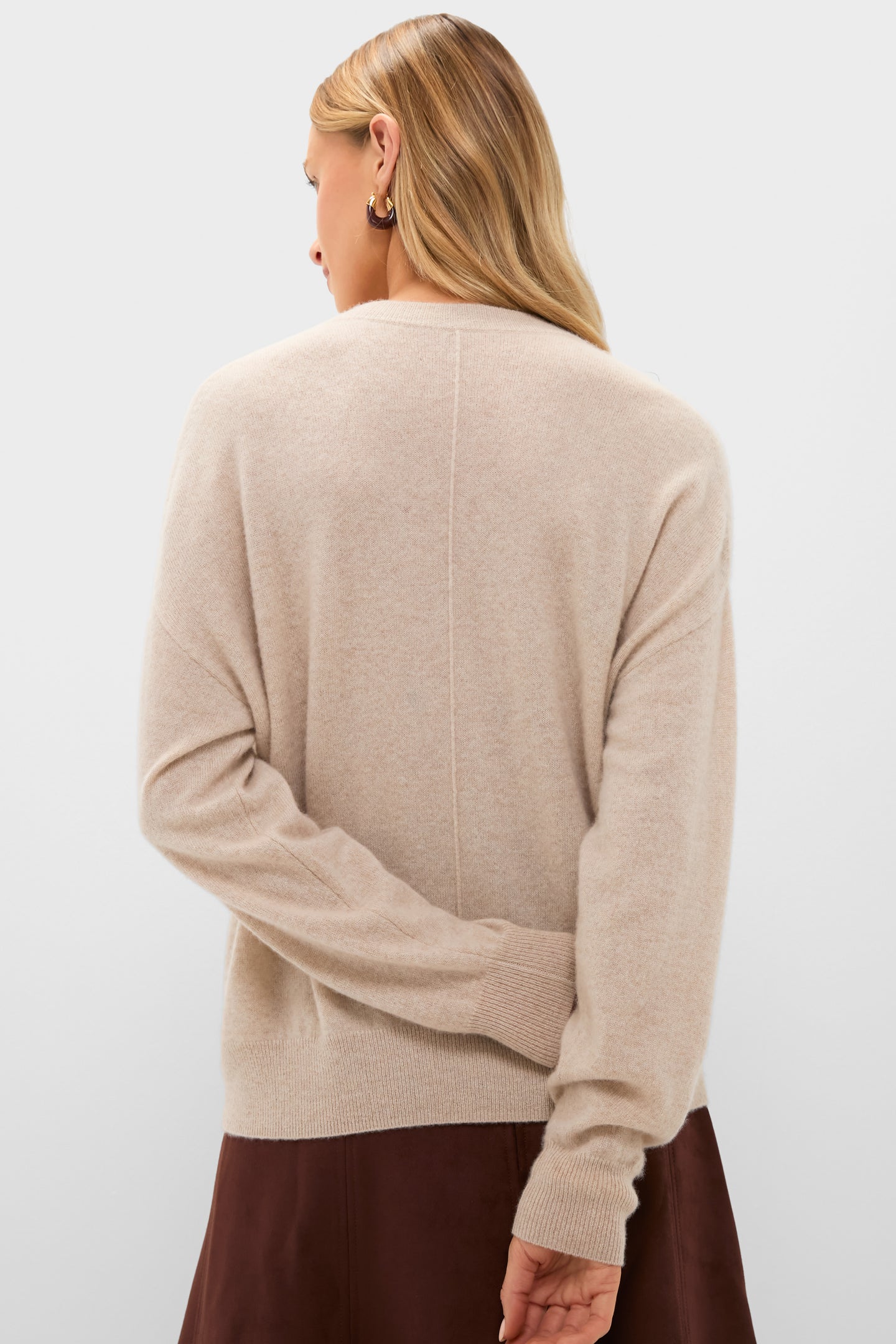 Sandstone Cashmere Emma V-Neck Boyfriend Sweater