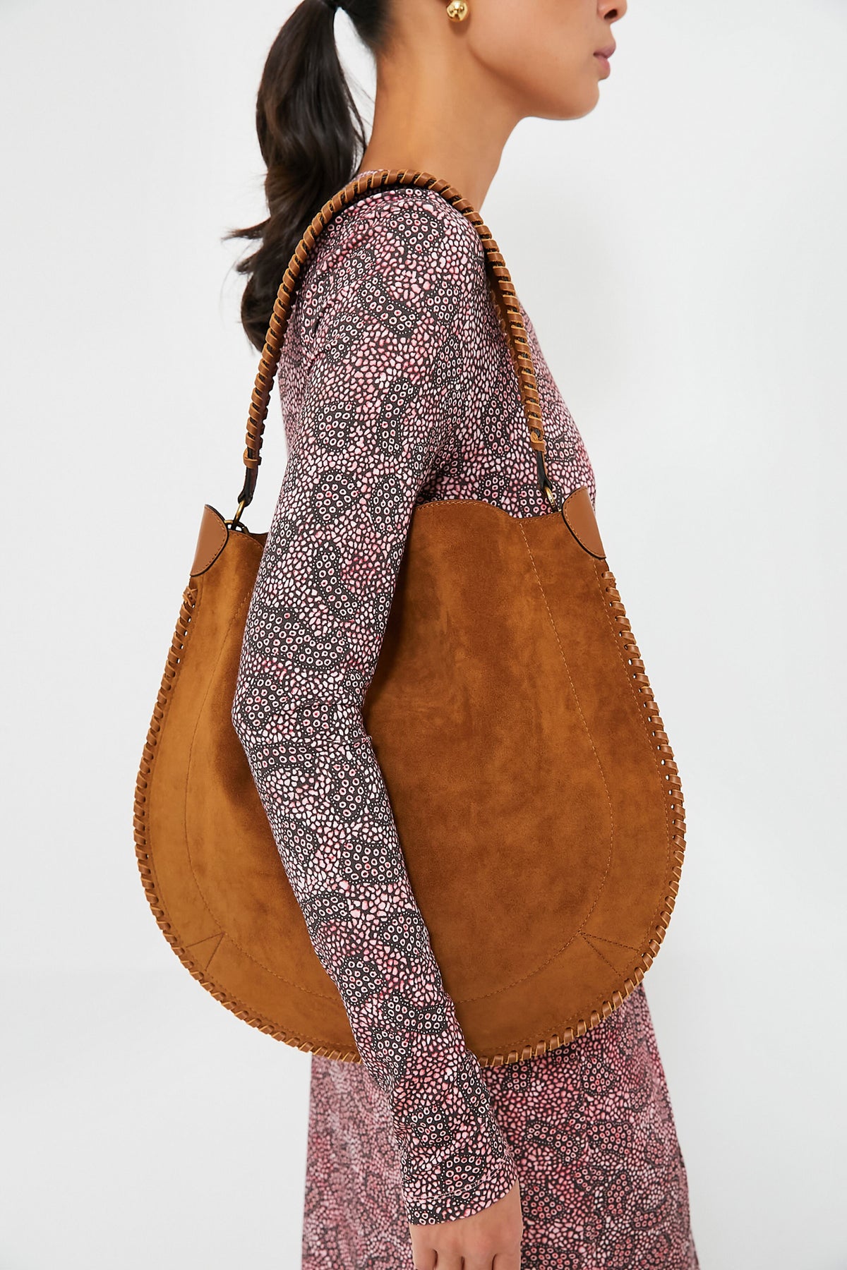 Cognac Soft Suede Oskan Hobo