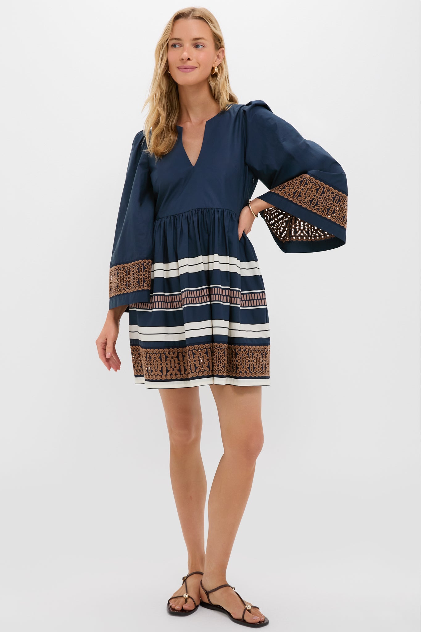 Riverside Stripe Cotton Eyelet Izzie Dress