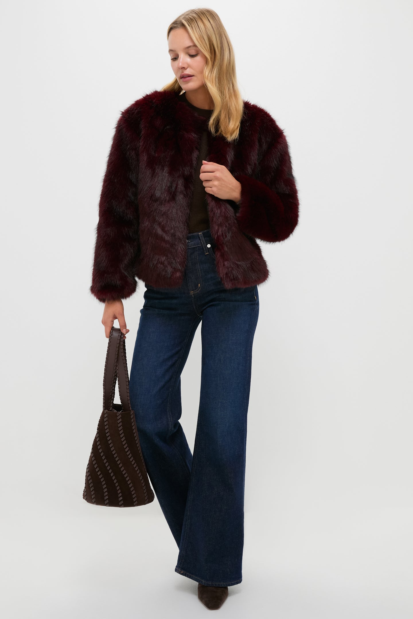 Merlot Faux Fur Bruno Jacket