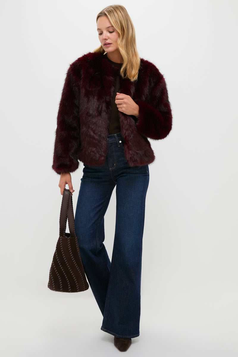 Merlot Faux Fur Bruno Jacket