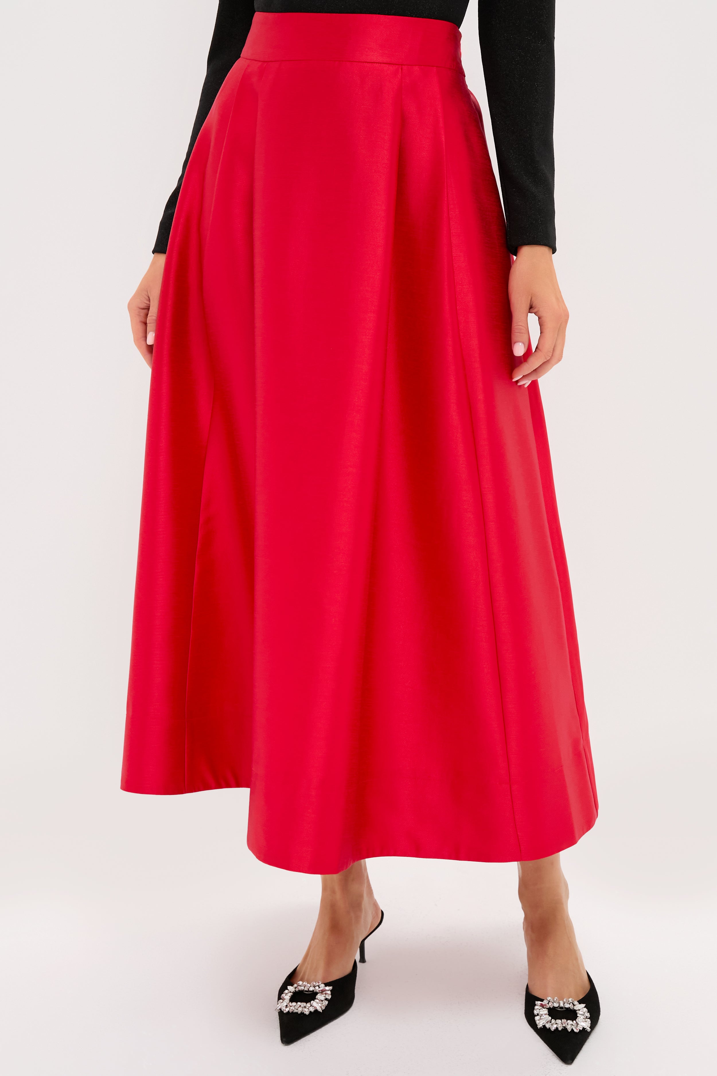 Red Dupioni Kendall Skirt | Tuckernuck