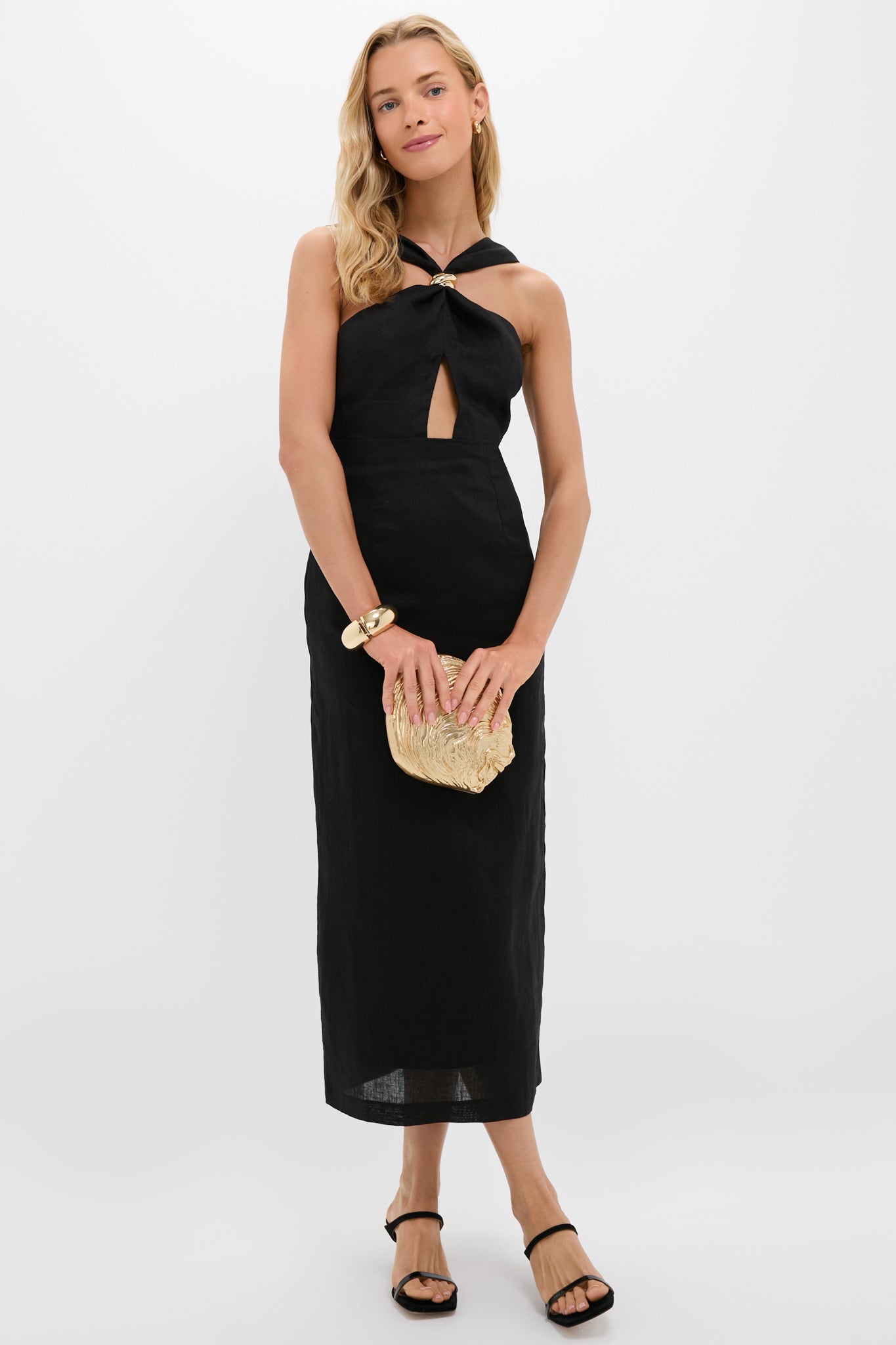 Black Linen Francis Maxi Dress