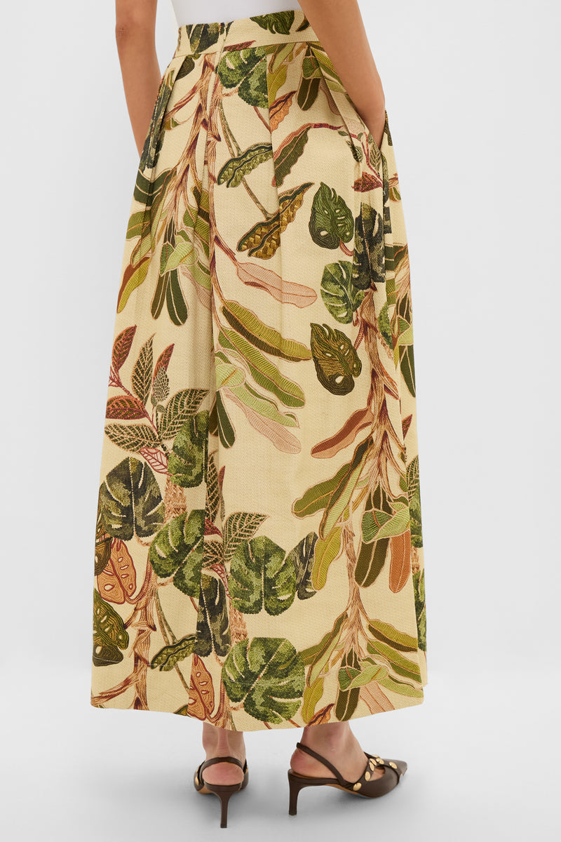 Forest Print Forest Pleated Midi Skirt