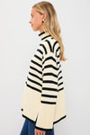 Exclusive Cream Striped Turtleneck Sweater