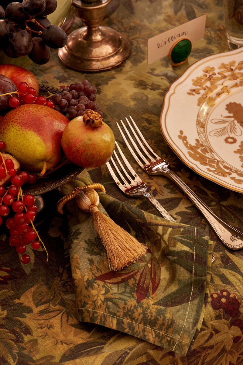 Gold Tassel Napkin Rings (Set of 4)