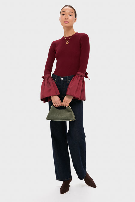 Oxblood Agata Long Sleeve Top