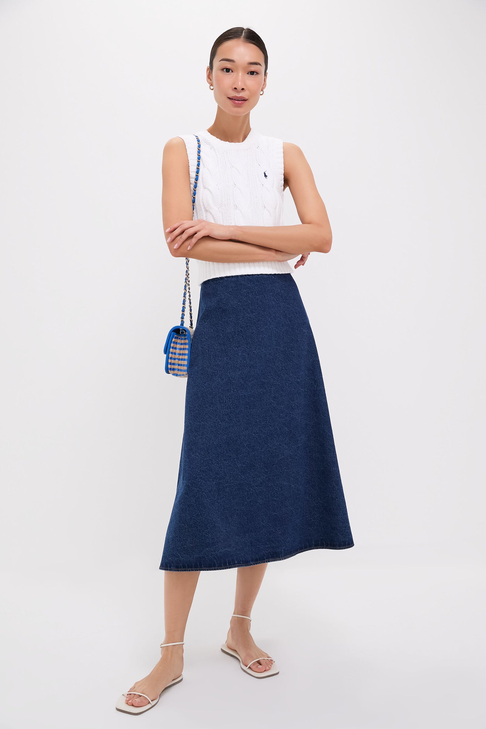 CHANEL Blue Small Raffia and Jute Urban Jungle Single Flap Bag