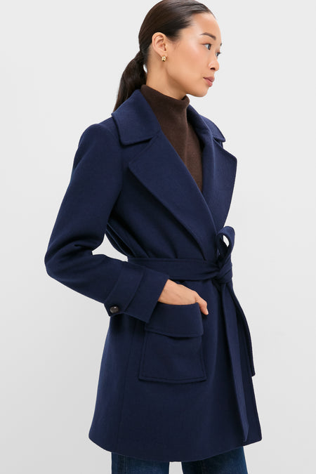 Navy Wool Ives Wrap Coat Tuckernuck - Main Image
