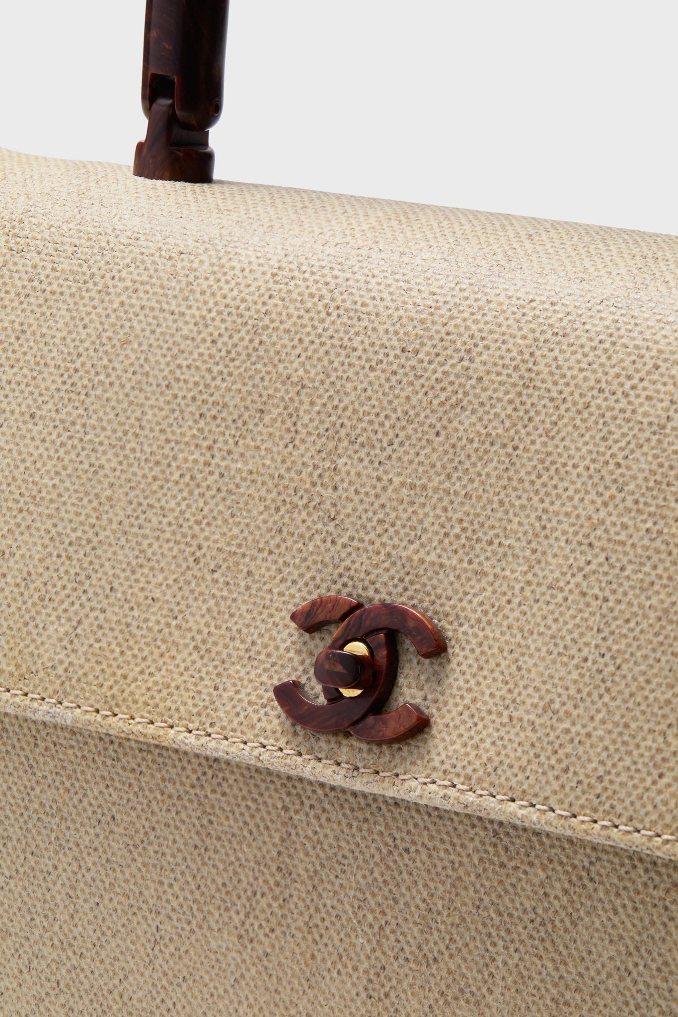 CHANEL Canvas Top Handle Bag