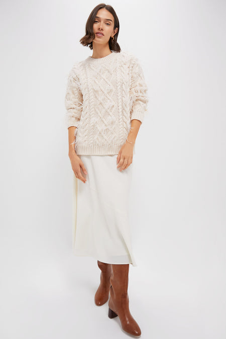 Cream Talulah Feather Sweater
