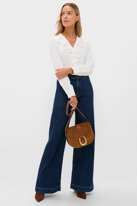 Coconut Ruffle Eileen Button Down Shirt