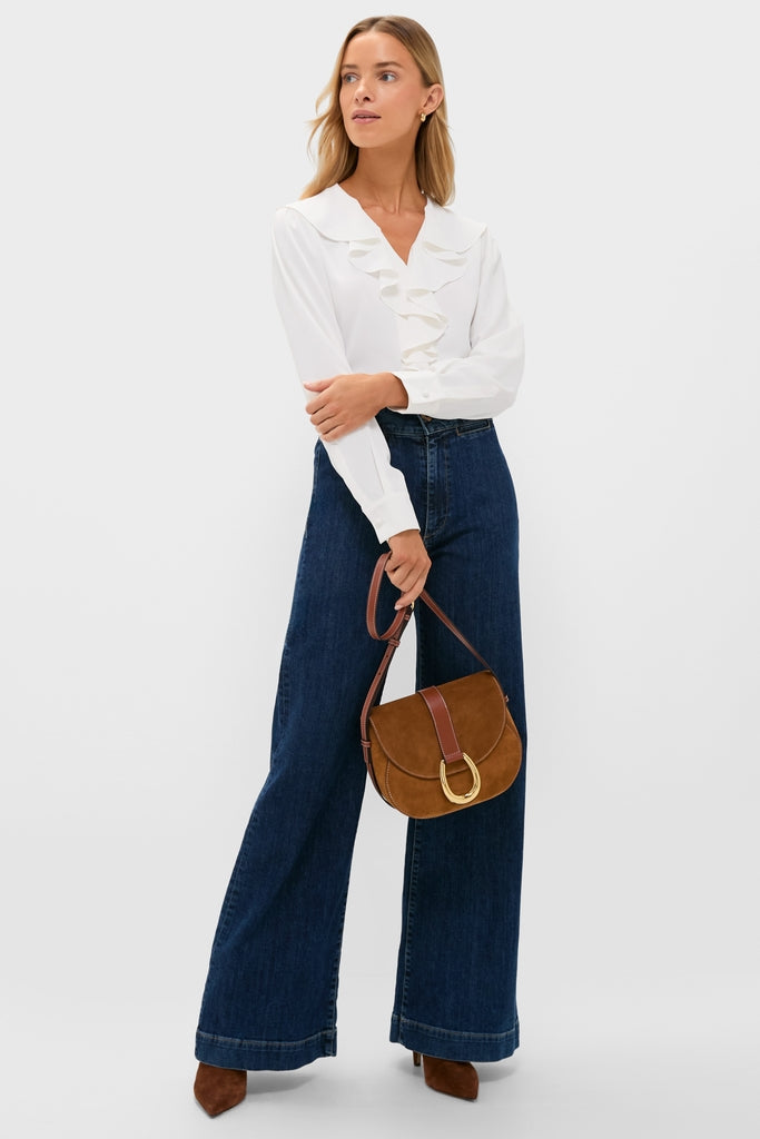 Coconut Ruffle Eileen Button Down Shirt