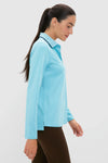 Bright Blue Long Sleeve Performance Jersey Caroline Polo