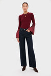 Oxblood Agata Long Sleeve Top