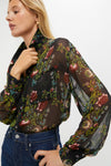 Midnight Moonflower Sheer Alysse Blouse
