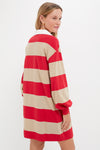 Khaki and Red Stripe Travis Rugby Dress