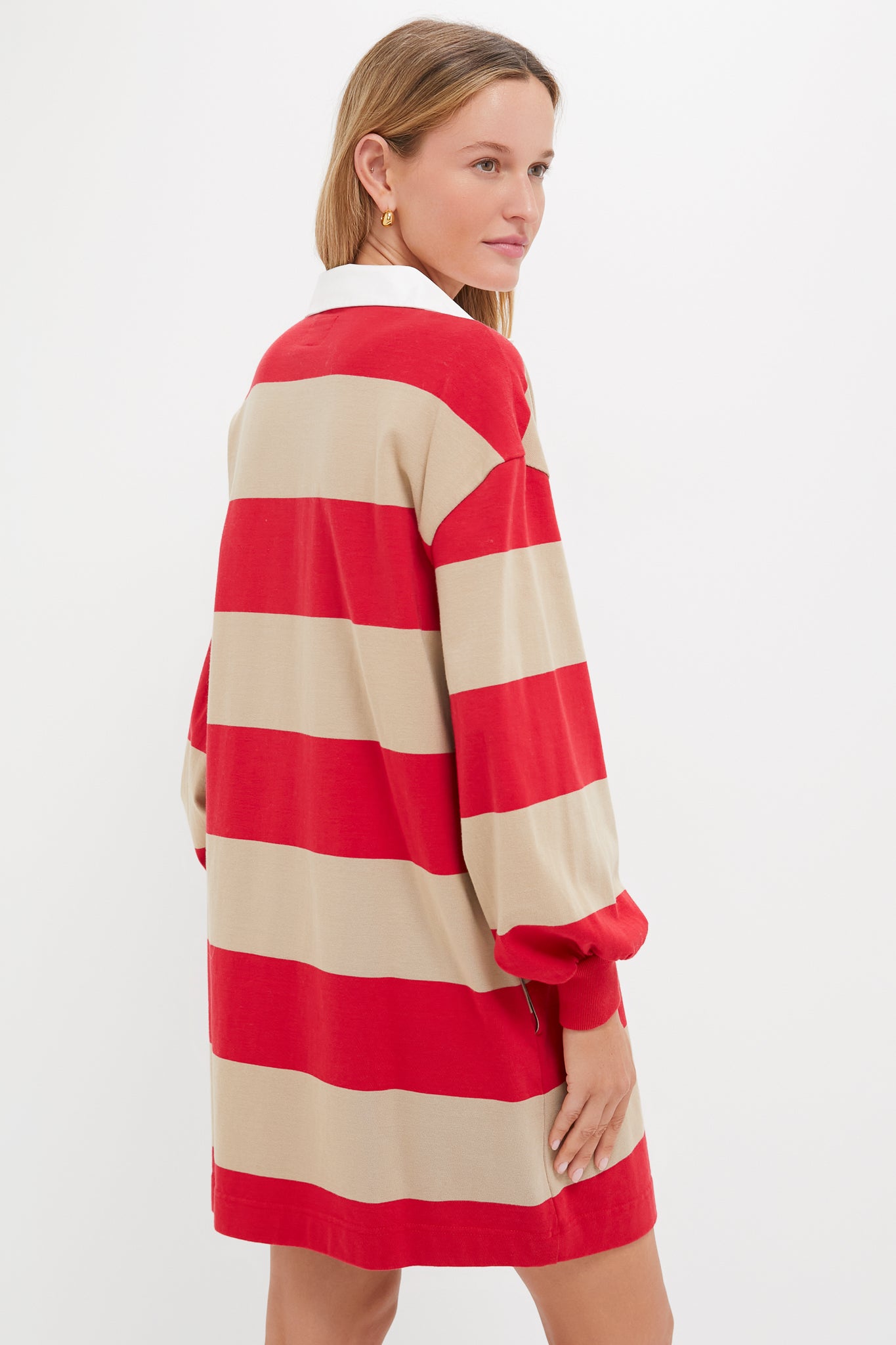 Khaki and Red Stripe Travis Rugby Dress