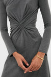 Heathered Charcoal Long Sleeve Volta Dress