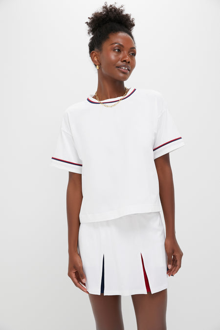 Americana Piped Performance Cotton Cropped Ryan Boyfriend Tee
