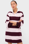 Pink and Winetasting Stripe Travis Rugby Dress