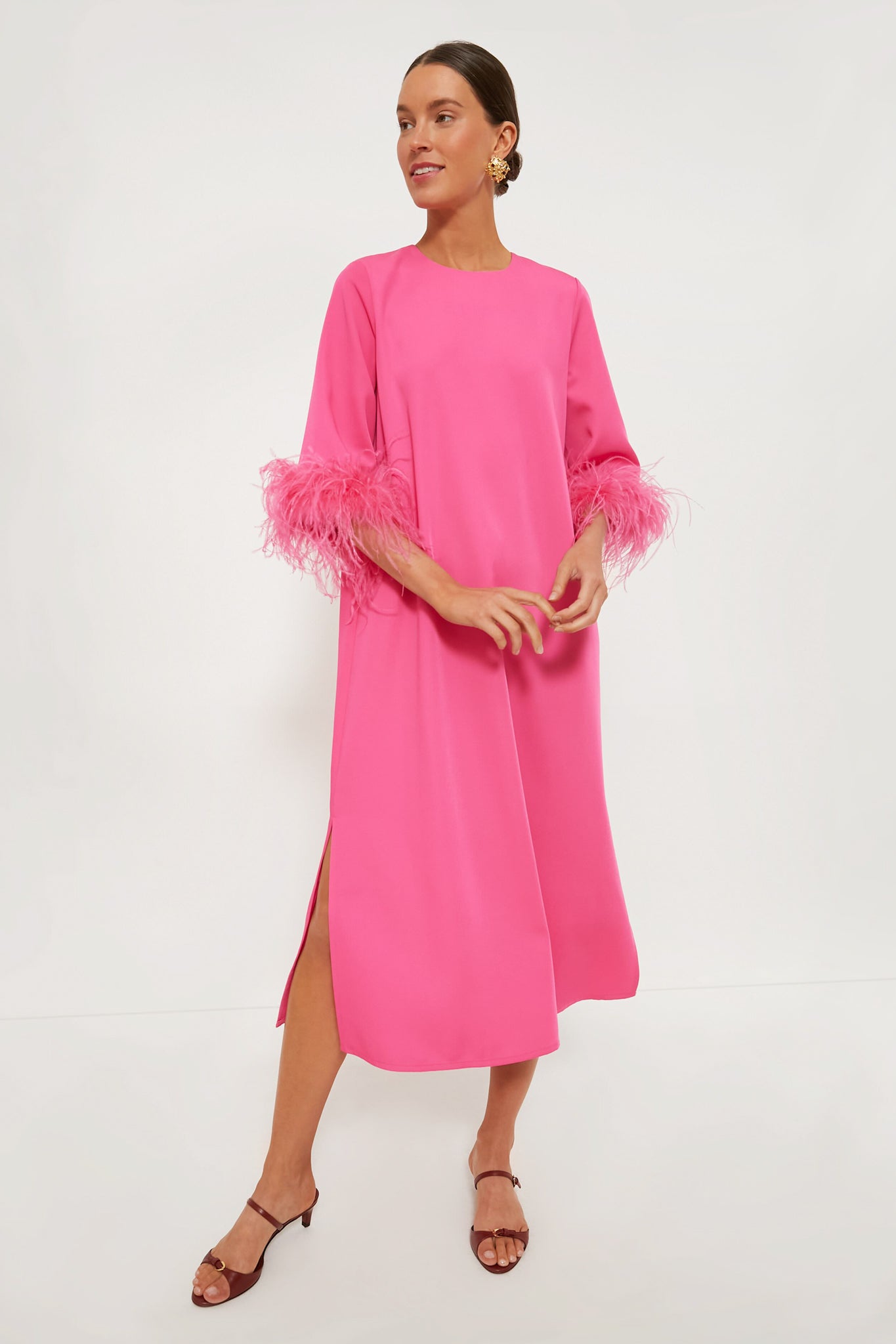 Hot Pink Feather Jamie Dress | Tuckernuck