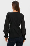 Black Wool Chiffon Madison Blouse