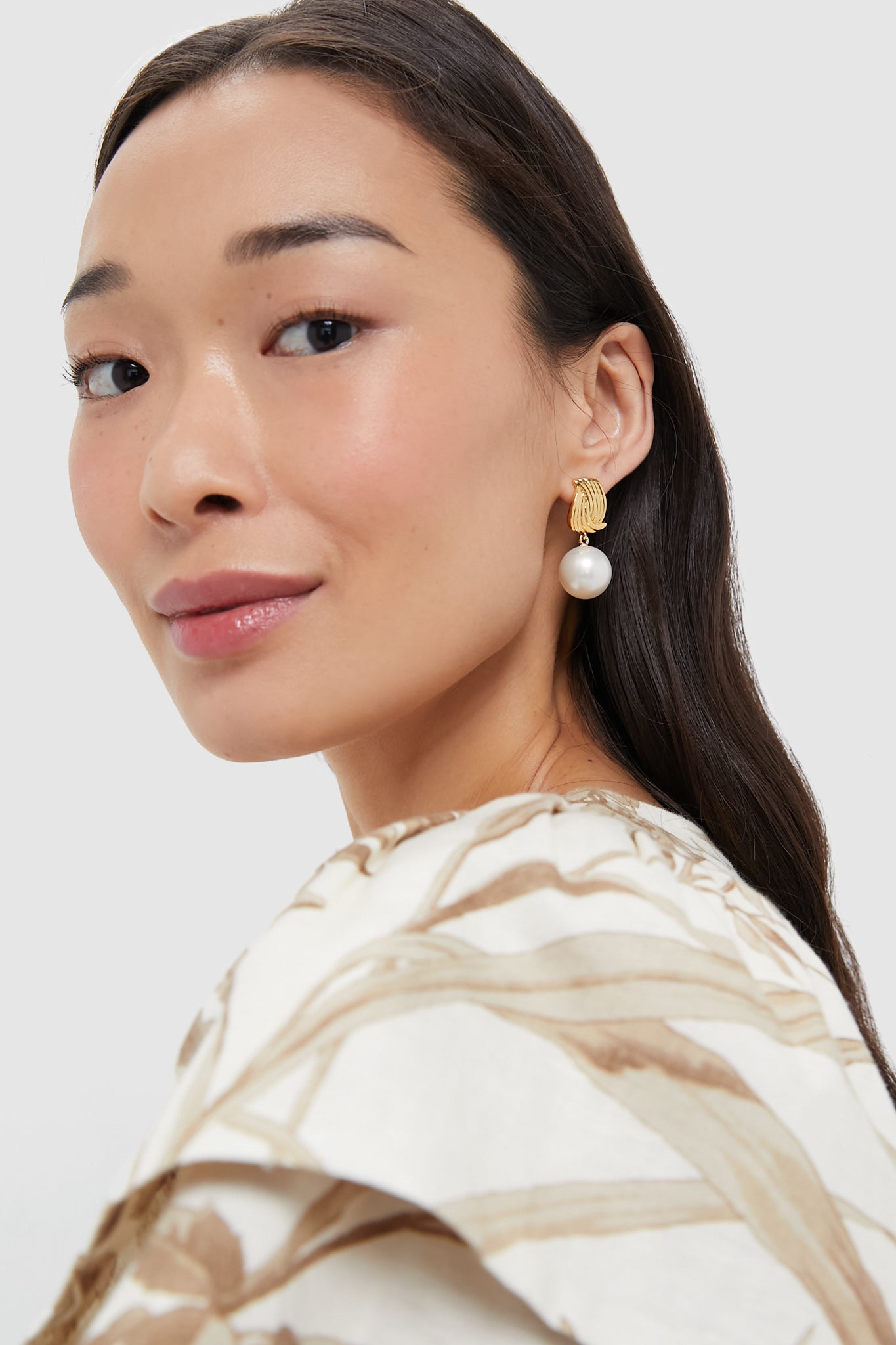 Gold and Pearl Catalina Earrings