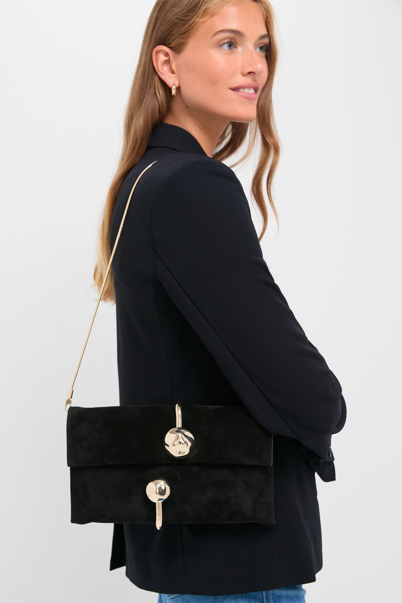 Black Amaya Suede Clutch